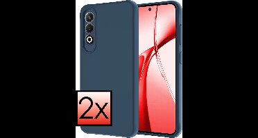 Hoesje - 2 Stuks - Geschikt voor OnePlus Nord CE4 - Sterk & Shockproof - Case Siliconen - Back Cover - Telefoon Hoes - Donkerblauw