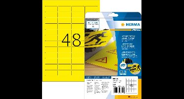 Herma 8030 Folie-etiketten 45.7 x 21.2 mm Polyester folie Geel 1200 stuk(s) Extra sterk hechtend Laser (zwart/wit), Las