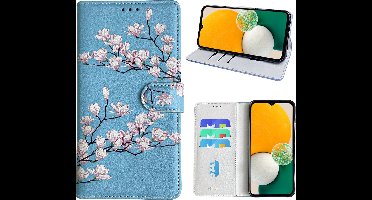Hoesje geschikt voor Samsung Galaxy A13 5G Bookcase met blossom bloemen print
