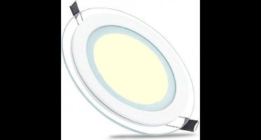 LED Downlight Slim - Inbouw Rond 15W - Warm Wit 3000K - Mat Wit Glas - Ø200mm