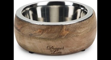 Designed by Lotte Mandira - Hondenvoerbak - Hout - 16,5 cm