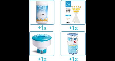 Zwembad Onderhoudsset - Startersset bevat Chloor - Testrips - Chloordrijver en Filter - Voor zwembad met 28604GS - 28636GS - 28638GS Filterpomp - Voor zwembaden met meer dan 25.000 liter (4-delig)