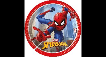 Vegaoo - 8 Spiderman Fighter papieren borden van 20 cm