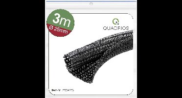 Quadrios 23CA233 23CA233 Gevlochten slang Zwart Polyester 25 tot 26 mm 3 m