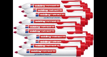 Edding permanent marker Retract 11 rood 10 stuks