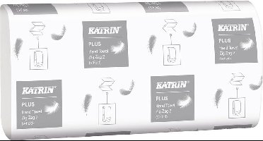KATRIN Z-vouwhanddoeken, helderwit, 2-laags, 2 x 18 g/m², 224 x 230 mm, Handy-Pack met handgreep, 4000 st.