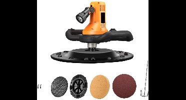 Elektrische Pleistermachine – Cementmixer – Beton Egaliseermachine – Spackspuiter – Wandpolijstmachine – Gele Variant – 1700W Krachtige Motor – Variabele Snelheid 80-600 RPM