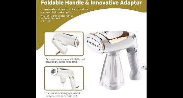 Reis Stoomapparaat voor Kleding 1600 Watt met 3 Instellingen voor Stof, 250ml Groot Waterreservoir, Snel Verwarmende Stoomstrijkijzer voor Kleding met 3 Borstels.