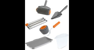 Druppelvrije Verfroller Met Verfreservoir – Schilderroller Set Met Spons – Navulbaar Systeem Zonder Verfbak – Voor Muur En Plafond – Streeploos Resultaat – 6-Delige Schilderset – 150 Mm [11175]