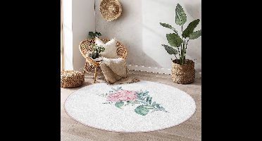 Stijlvol Wasbaar Antislip Vloerkleed Rond – Katoen & Polypropyleen – Voor Binnen Runden 208 3