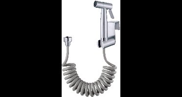 Boraboi® Grijze handbidet-sproeier met flexibele doucheslang en handige watertankhaak,Zilver,120*58 mm