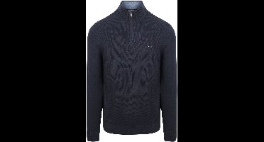 McGregor Half Zip Trui Merinowol Structure Navy - Maat L - Heren - Pullovers