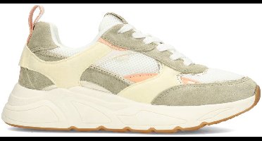 POSH by Poelman CARO Dames Sneakers - Wit met groene combinatie