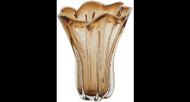 Light & Living Vaas Kazuno - Bruin - Ø26x32cm - Glas - - Bloemenvaas - Woondecoratie - Decoratieve vaas voor woonkamer of slaapkamer