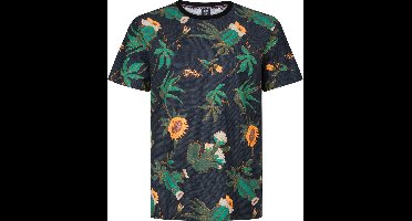 Petrol Industries - Heren Plus Size T-shirt met all-over print ArenaGris - Zwart - Maat 3XL