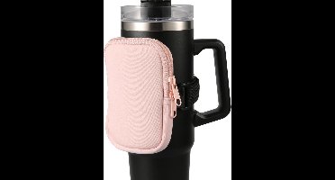 Multifunctioneel bidonzakje - Verstelbaar gymfleszakje voor Quencher - Roze, ideaal voor onderweg - Inclusief karabijnhaak