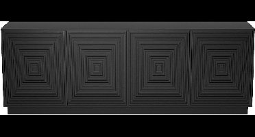 Vente-unique Buffetkast met 4 deurtjes van mdf - Zwart - MEZULIA