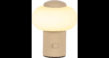 Lucide GUSTAV - Oplaadbare Tafellamp - Accu/Batterij - Ø 8 cm - LED Dimbaar - 1x0,8W 2700K - Beige | Essential