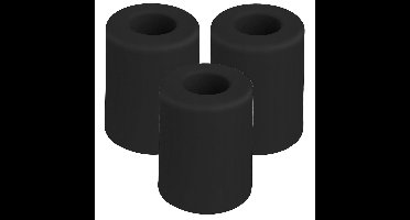 Benson Deurbuffers / deurstoppers rubbers - 3x - zwart -50 x 35 mm - met schroefbevestiging
