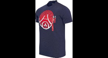 PSG Big Logo T-shirt Heren - Maat XXL - Voetbal T-Shirt - Paris Saint-Germain - Blauw - 100% Katoen