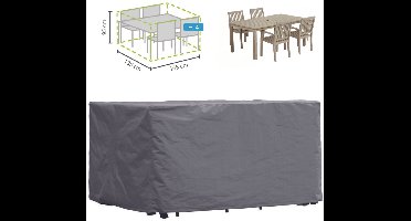 Perel Buitenhoes voor tuinset, grijs, rechthoekig, 165 cm x 135 cm x 95 cm