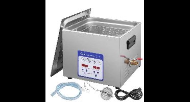 Ultrasoon Reiniger - Draagbaar - Reinigingsapparaat - Frequentie 40kHz - 220V - voor Sieraden en Brillen - 316 RVS - Capaciteit 15L - Zilver