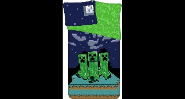 Minecraft Dekbedovertrek "Sssleep Tight" - 140 x 200 cm - 60 x 80 cm - Katoen