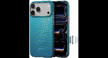 PITAKA Ultra-Slim Case - Hoesje Geschikt voor Apple iPhone 17 Pro - Compatibel met MagSafe - 600D Aramidevezel Back Cover - Ultra Dun - Blauw