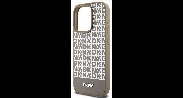 DKNY Repeat Bottom Stripe Back Case (MagSafe Compatible) - Geschikt voor Apple iPhone 14 Pro Max (6.7") - Bruin