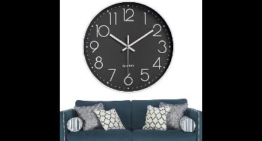 PromoHome Ronde Wandklok 30 cm - Stil Werk en Duidelijke Aflezing