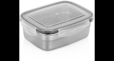 Excellent Houseware - Voedselcontainer - Roestvrij Staal - 500 ml - Deksel met Sluiting