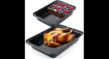 Braadslede Graniet 28x19 / 37,5x25,5 cm 2 stuks - Ovenschaal - Braadpan
