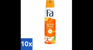 10 x Fa – Deodorant Spray – Empowering Moments – 150 ml - Deodorant Spray - Zweetvermindering - Geur - Frisheid - Antiirritatie