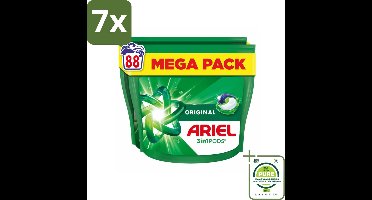 7 x Ariel - 3in1 Wasmiddel Pods - Original - 88 Pods - Grootverpakking - Ariel Wasmiddel - Waspoeder - Wascapsules - 3in1 Wasmiddel - Vlekkenverwijderaar