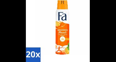 20 x Fa – Deodorant Spray – Empowering Moments – 150 ml - Deodorant Spray - Zweetvermindering - Geur - Frisheid - Antiirritatie