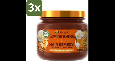 Garnier - Loving Blends - Haarmasker - Argan & Cameliaolie - Droog & Dof Haar - 340 ml - Bulkverpakking - 3 stuks