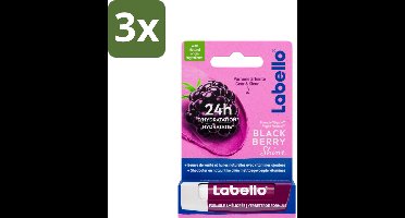 3 x Labello – Lippenbalsem – Blackberry Shine – Lippenbalsem – Shea Boter & Jojoba Olie – 5,5 ml - Lippenbalsem - Hydratatie - Shea Boter - Jojoba Olie - Glans