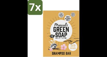 Marcel's Green Soap - Shampoobar - Vanilla & Cherry Blossom - Versterkt & verzorgt - 90 gr - Bulkverpakking - 7 stuks