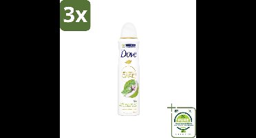 3 x Dove Deodorant Spray - Matcha & Sakura - 150 ml - Grootverpakking - Dove Deodorant - Anti-transpirant - Matcha - Sakura - Deodorant Spray