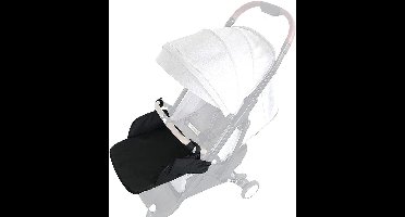 Kinderwagenvoetsteunverlenging voor meer comfort, eenvoudige bevestiging, verstelbare riem (zwart)