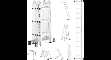 Inklapbare Ladder – Multitrap – Werksteiger – Trapladder – Platformladder – Lichtgewicht Aluminium – 3,6 Meter Bereik