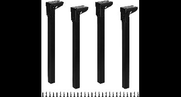 Poten- meubels- intrekbaar- stabiel- zwart- tafel- poten- bankvoet- scharnier- ijzer- tafelpoten- bedden- kasten- laptops- meubels- 40 cm