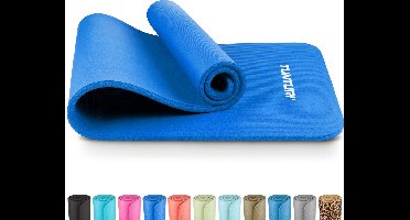 Tunturi NBR Yogamat Anti Slip - Fitnessmat Extra dik & zacht - Sportmat - 180x60x1.5cm - Incl Trainingsapp - Blauw