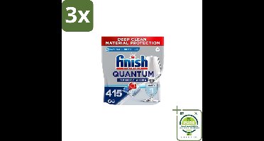 3 x Finish – Vaatwastabletten – Quantum Infinity Shine – 83 Capsules - Grootverpakking - Vaatwastabletten - Vaatwasser - Glasbescherming - Glans - Diepe Reiniging