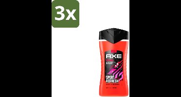 3 x AXE – Douchegel – Sport Refresh – 250 ml - Douchegel Sport - Verfrissende Douchegel - Menthol Douchegel - Sportieve Geur - Frisse Boost