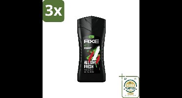 3 x Axe - 3-in-1 Douchegel - Africa - Squeezed Mandarin & Sandalwood - 12hrs Long Lasting Scent - 250 ml - Grootverpakking - Douchegel - Geur - Frisheid - Mandarijn - Sandelhout