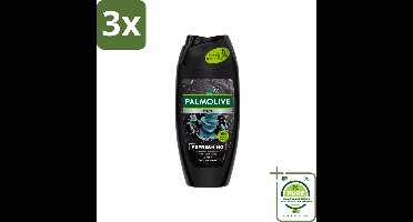 3 x Palmolive Men 3-in-1 Body Face Hair Refreshing Etherische Eucalyptusolie Zeezoutextract 250 ml - Grootverpakking - Douchegel - Mannen - Verfrissend - Verzorgend - Eucalyptus