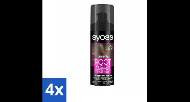 4 x SYOSS - Uitgroeispray Middenbruin - Directe Grijsdekking - Haarspray - Grijsdekking - Uitgroei Spray - Tijdelijke Haarverf - Haarverf Touch-up