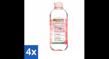 4 x Garnier - SkinActive - Micellair Reinigingswater - Rozenwater - Stralende Huid - 400 ml - Micellair Water - Reinigingswater - Rozenwater - Stralende Huid - Gevoelige Huid
