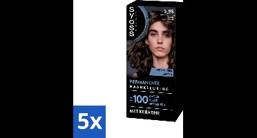 5 x SYOSS - Permanent Coloration 5-95 - Haarverf - Permanente Haarkleuring - Cool Lichtbruin - Grijsdekking - Vermindert Haarbreuk - Haarverf - Permanent Coloration - Cool Lichtbruin - Grijsdekking - Haarverf Met Keratine